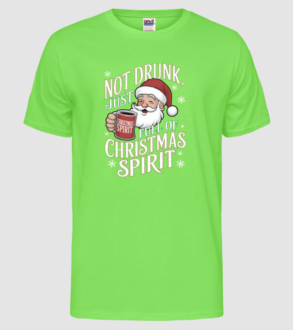 Christmas Spirit Santa model verde neon pe tricou