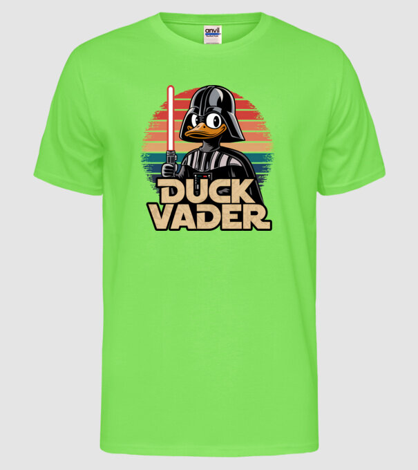 Duck Vader model verde neon pe tricou