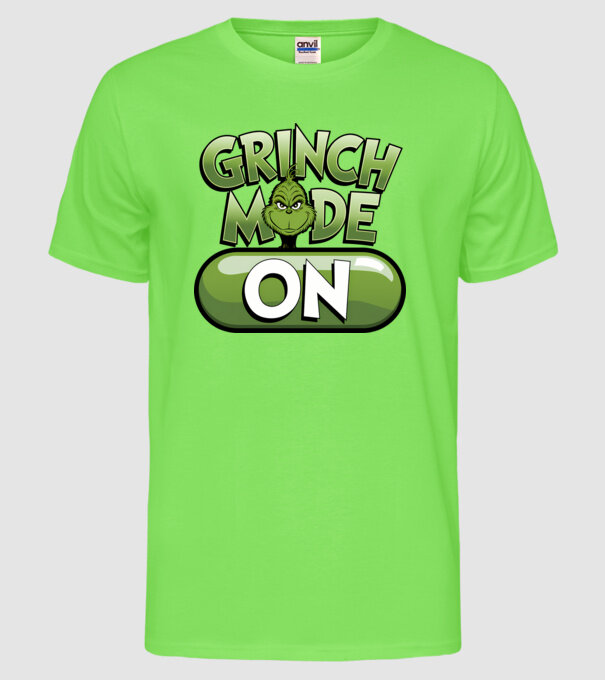 Grinch mode ON model verde neon pe tricou