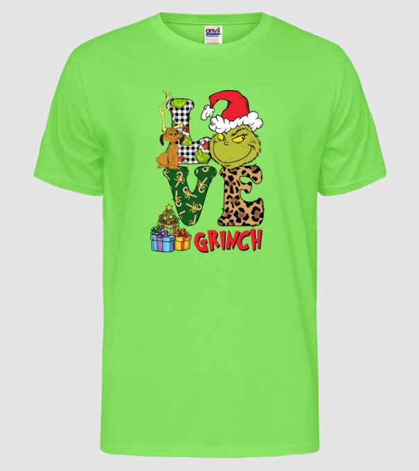 Love Grinch model verde neon pe tricou