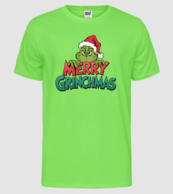 Merry Grinchmas model verde neon pe tricou