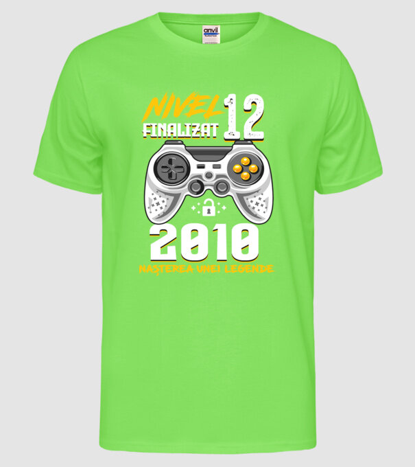 Nivel 12 finalizat. 2010 nașterea unei legende model verde neon pe tricou