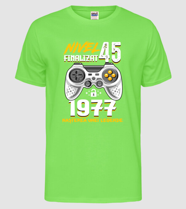 Nivel 45 finalizat. 1977 nașterea unei legende model verde neon pe tricou