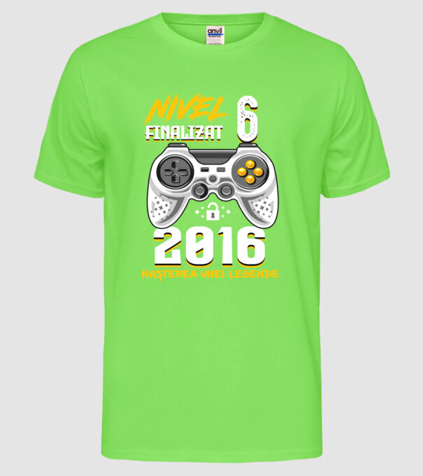 Nivel 6 finalizat. 2016 nașterea unei legende model verde neon pe tricou