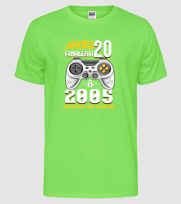 Nivel Finalizat 20 2005 model verde neon pe tricou