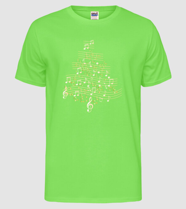 note de Crăciun model verde neon pe tricou