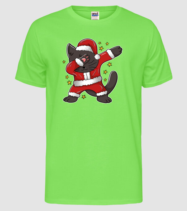 Pisică Dab model verde neon pe tricou