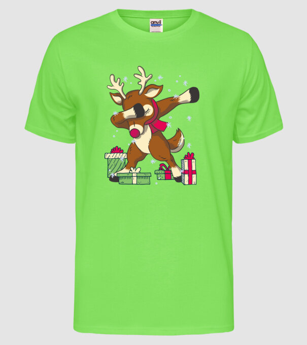 Rudolph DAB model verde neon pe tricou