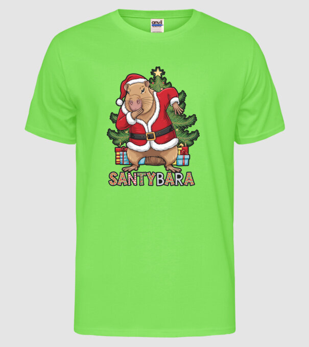 Santybara model verde neon pe tricou