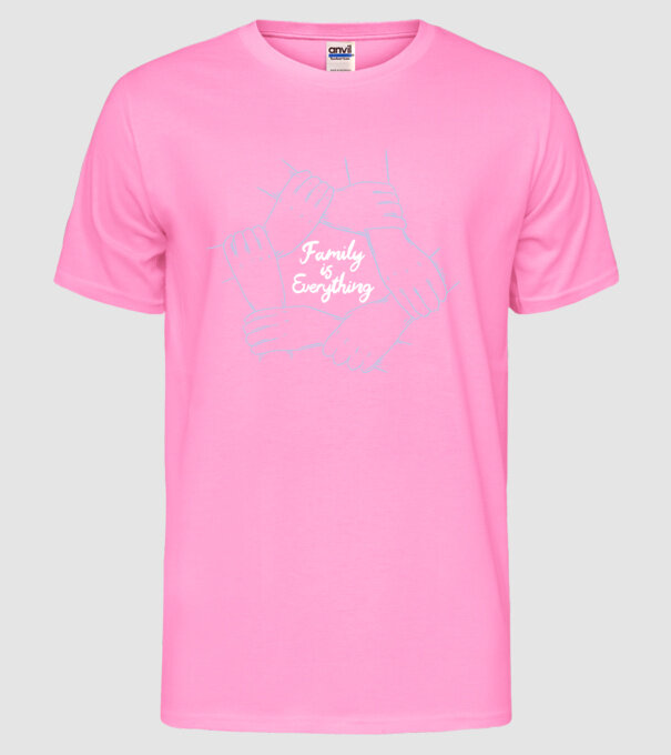 Familia este totul model roz neon pe tricou