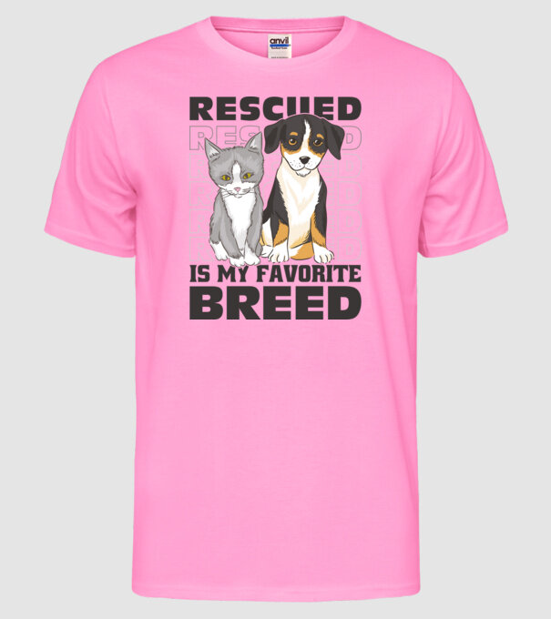 Rasa mea preferată este cea adoptată model roz neon pe tricou