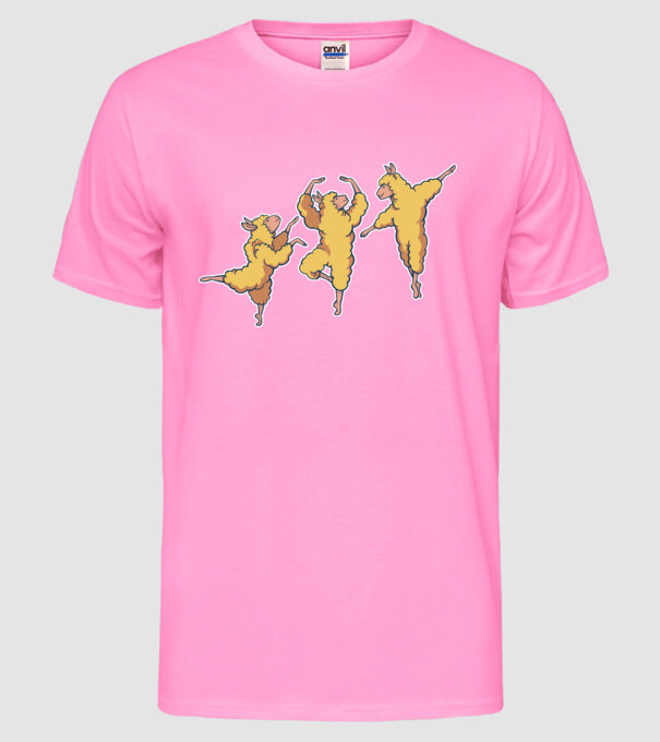 Alpaca Dansatoare model roz neon pe tricou