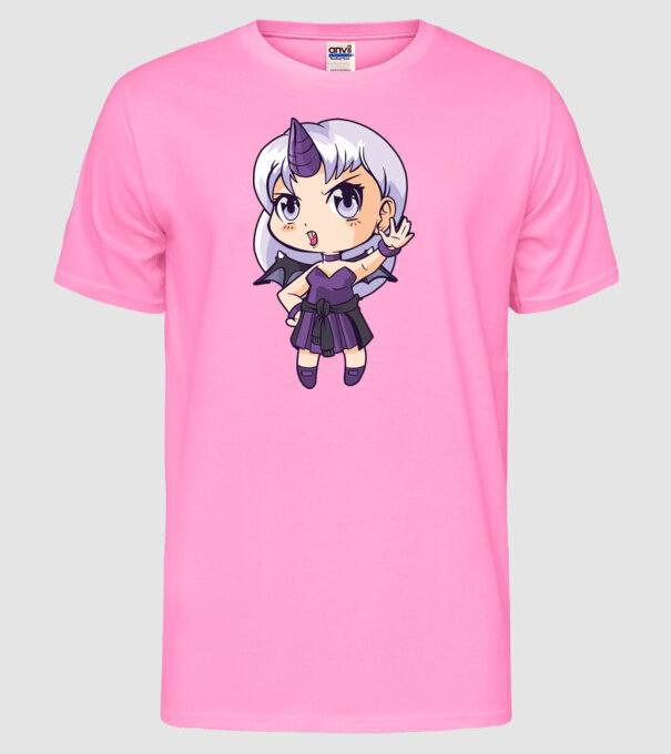 Anime Manga Fată Unicorn model roz neon pe tricou