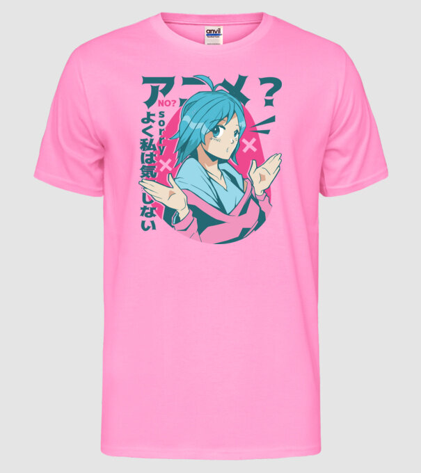 Tricou Anime model roz neon pe tricou