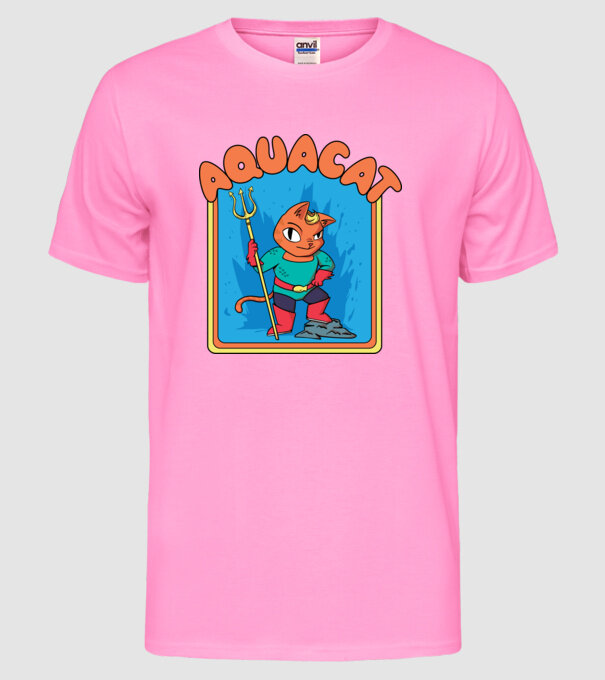 Aquacat model roz neon pe tricou