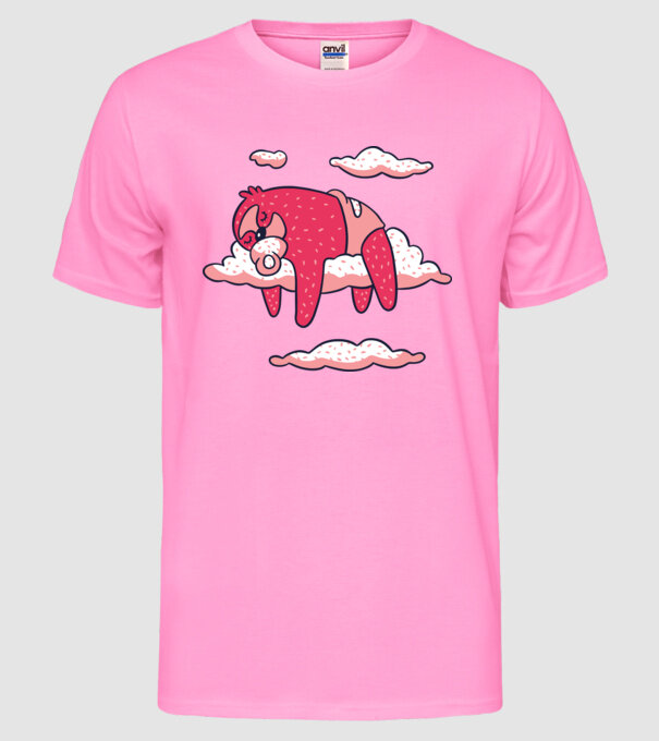 Bebeluș Leneș doarme model roz neon pe tricou