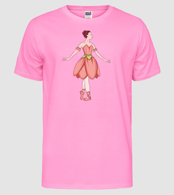 Balerină model roz neon pe tricou