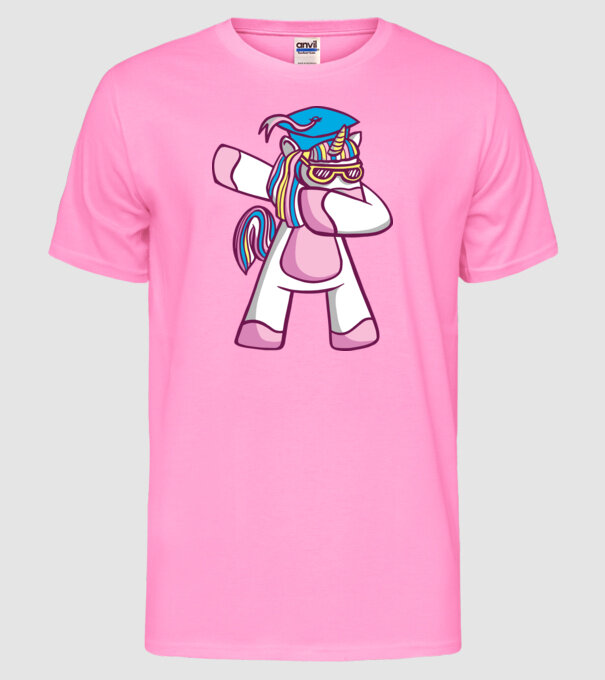 Unicorn Absolvent DAB model roz neon pe tricou