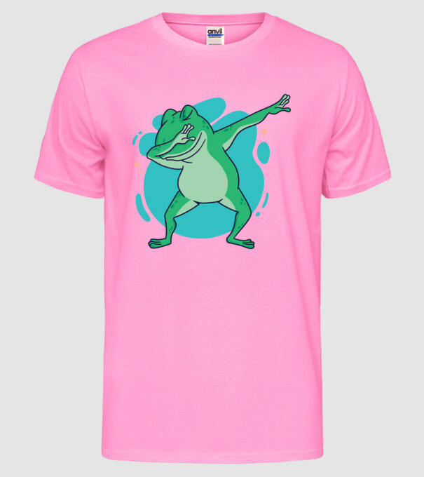 Broască DAB model roz neon pe tricou