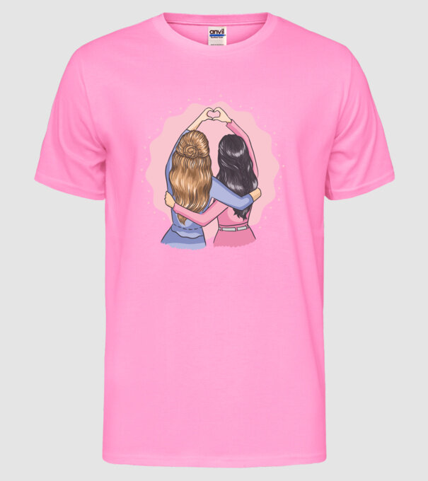 Best Friends Forever - Cele mai bune prietene model roz neon pe tricou