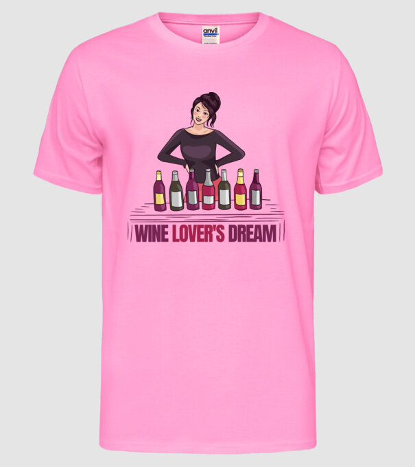 Degustare de vinuri model roz neon pe tricou