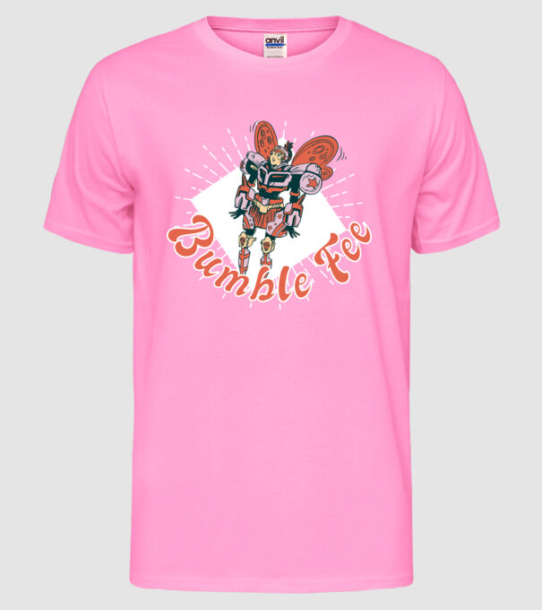 Bumble Fee - Zâna Robot model roz neon pe tricou