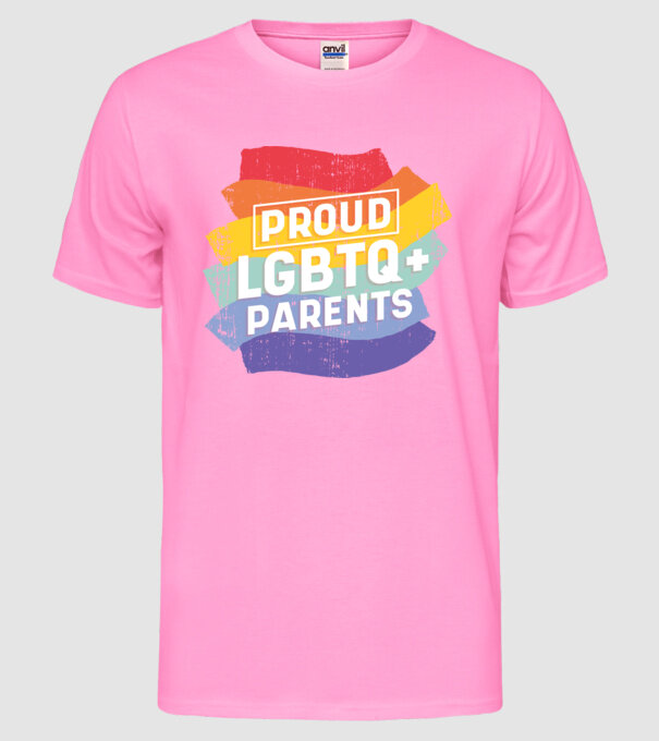 Părinți mândri LGBTQ model roz neon pe tricou