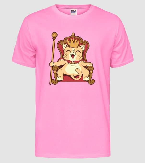 Cat King Pisică rege model roz neon pe tricou