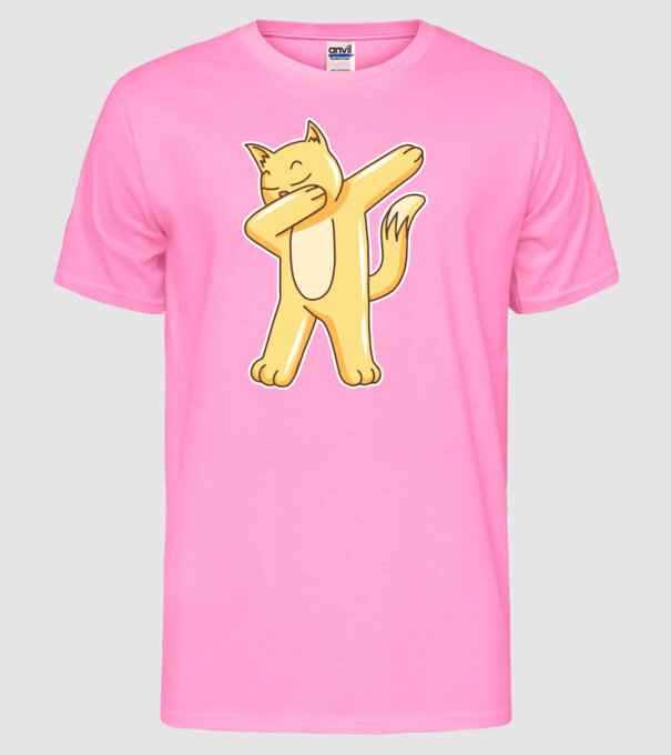 Pisică DAB model roz neon pe tricou