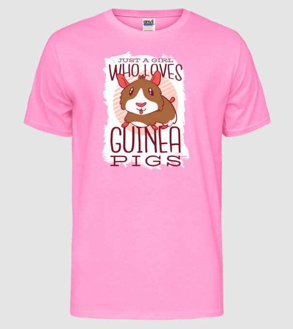 Doar o fată care iubește porcușorii de Guineea model roz neon pe tricou