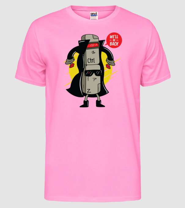 Ctrl Z Terminator Parodie model roz neon pe tricou