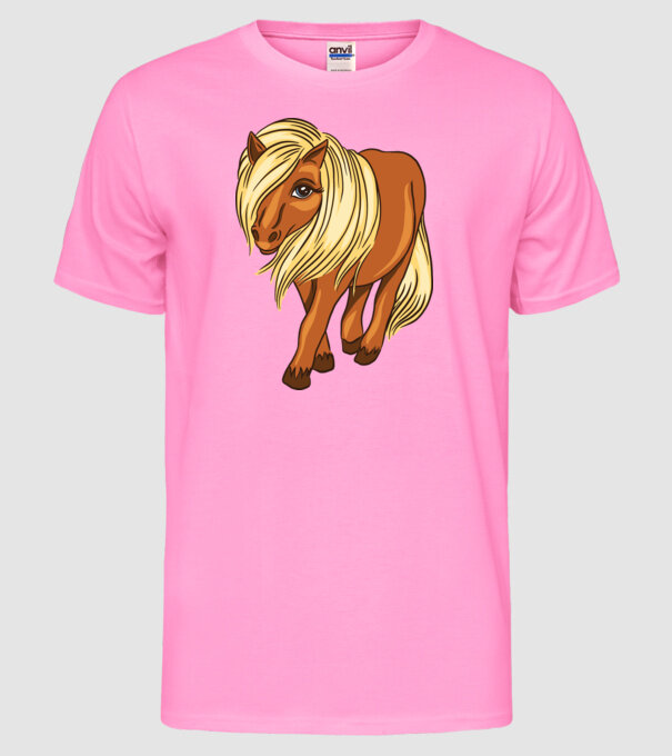 Ponei drăguț model roz neon pe tricou