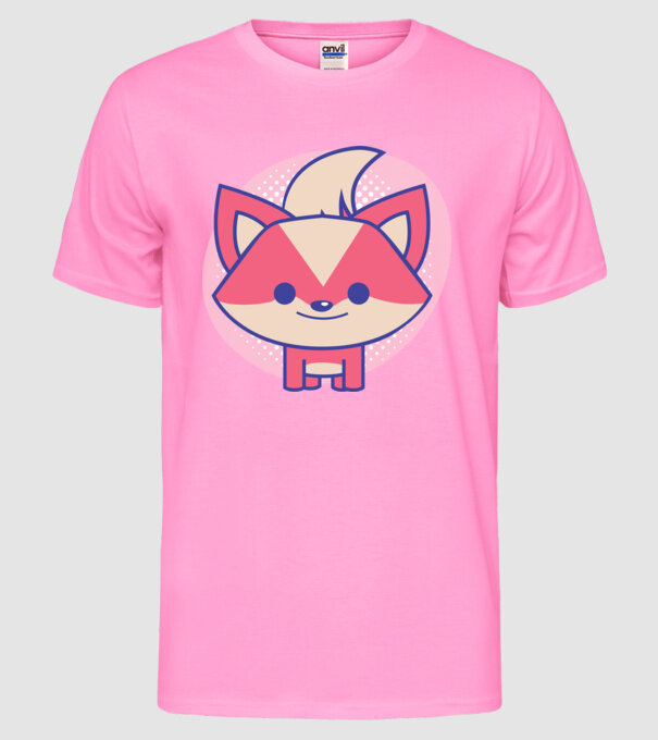 Vulpe drăguță model roz neon pe tricou