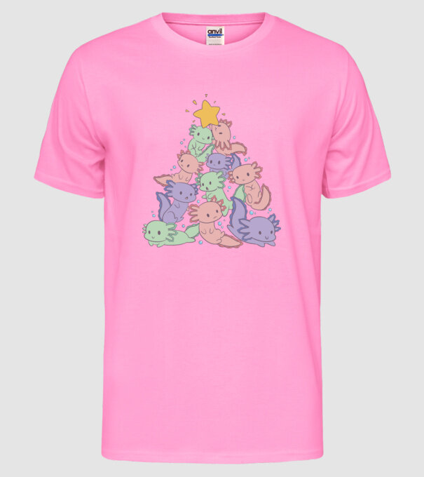 Pom de Crăciun cu monstru drăguț model roz neon pe tricou
