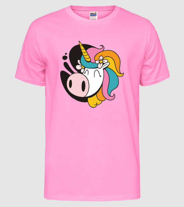 Unicorn drăguț model roz neon pe tricou