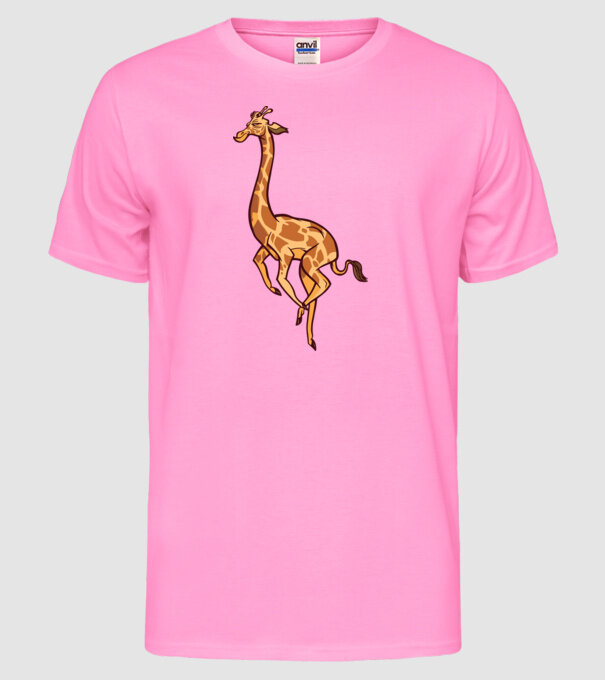Girafă drăguță model roz neon pe tricou