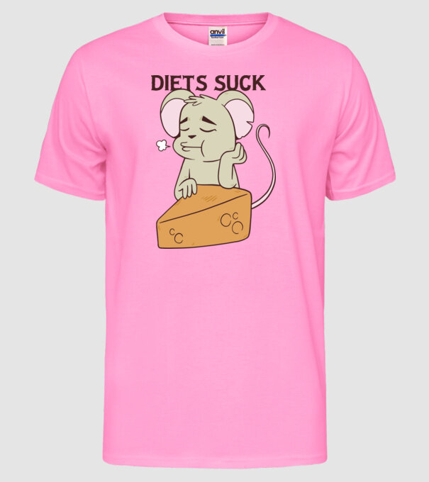 Șoricel diet model roz neon pe tricou
