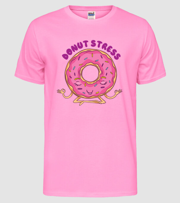 Donut Stress Gogoașă model roz neon pe tricou