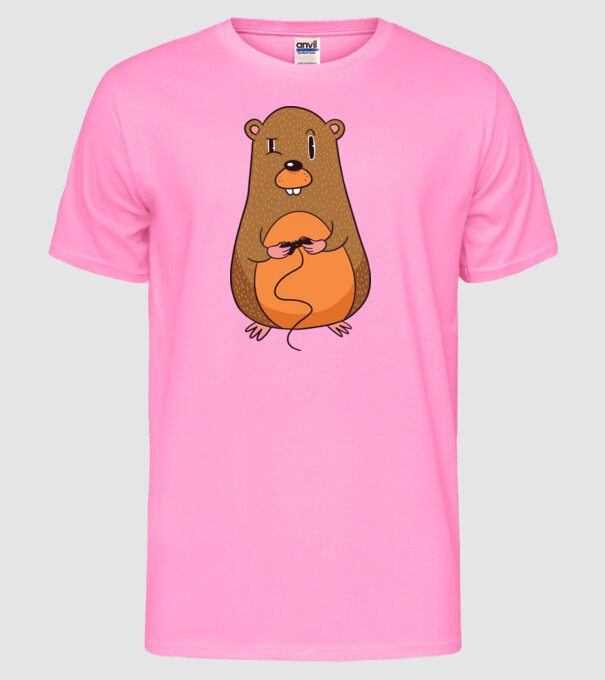 Hamster Gamer model roz neon pe tricou