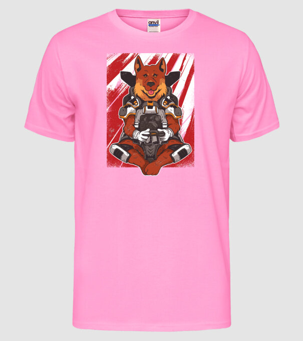 Gamer Ciobănesc german Apex model roz neon pe tricou