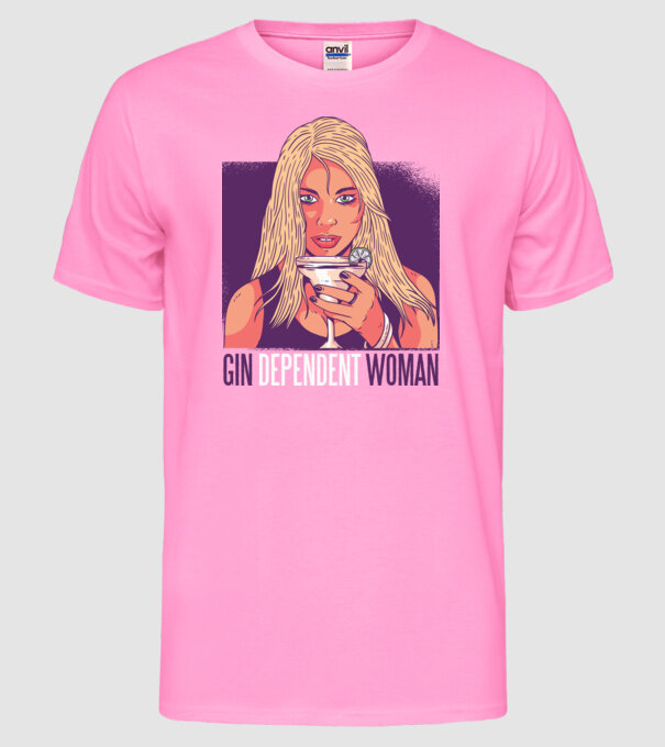 Gindependent Woman model roz neon pe tricou