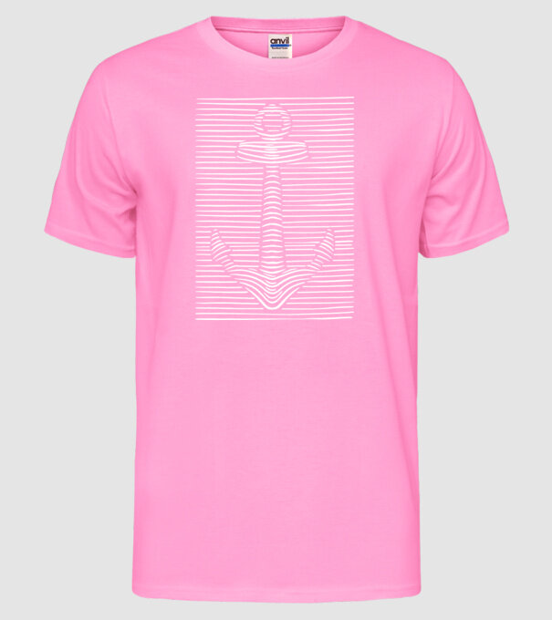 Linii Ancoră model roz neon pe tricou