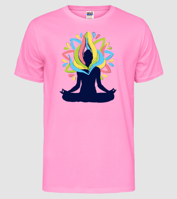 Energii Yoga Meditație model roz neon pe tricou