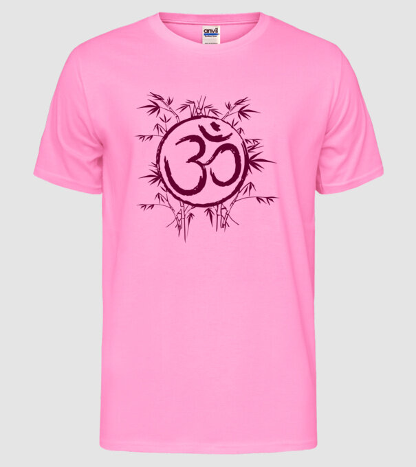 Simbol Yoga model roz neon pe tricou