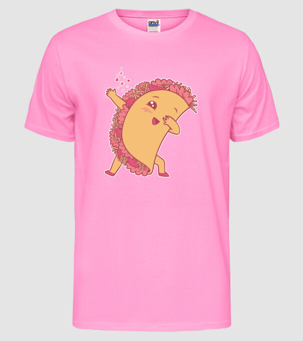 Kawaii Taco DAB model roz neon pe tricou