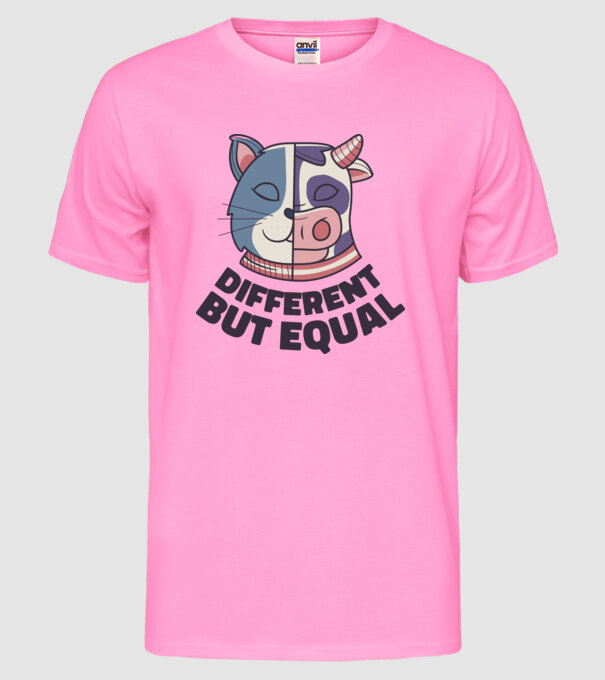 Diferit, dar egal model roz neon pe tricou