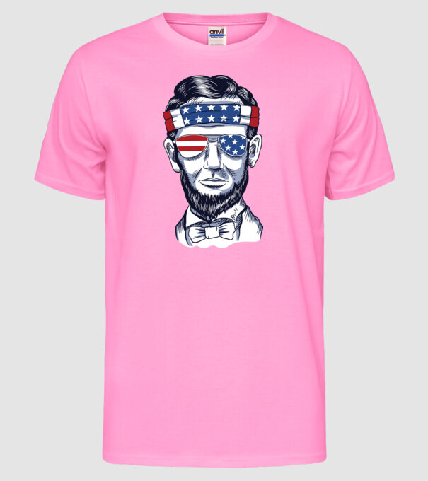 Lincoln USA model roz neon pe tricou