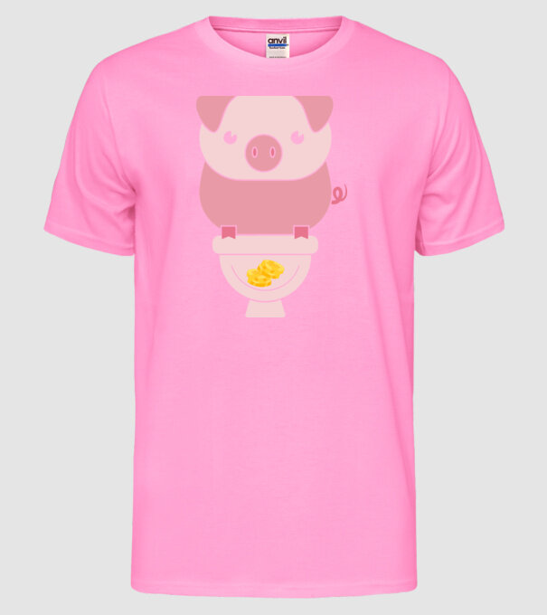 Little Pig model roz neon pe tricou