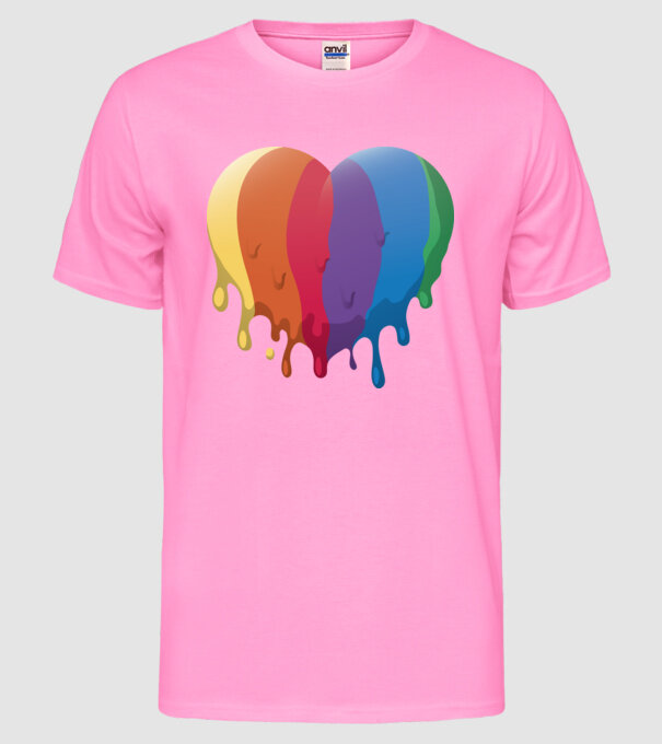 LGBTQ Inimă model roz neon pe tricou
