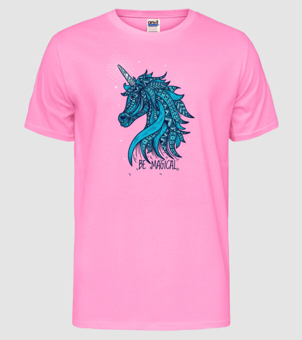 Unicorn magic model roz neon pe tricou